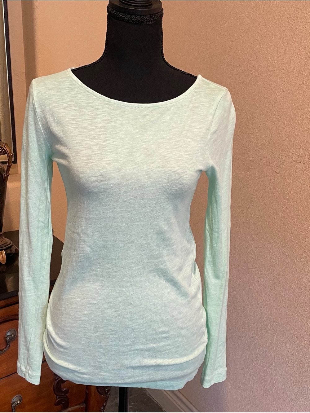 J.CREW Women’s Mint Scoop Neck Long Sleeve Painter Tee Shirt Size S